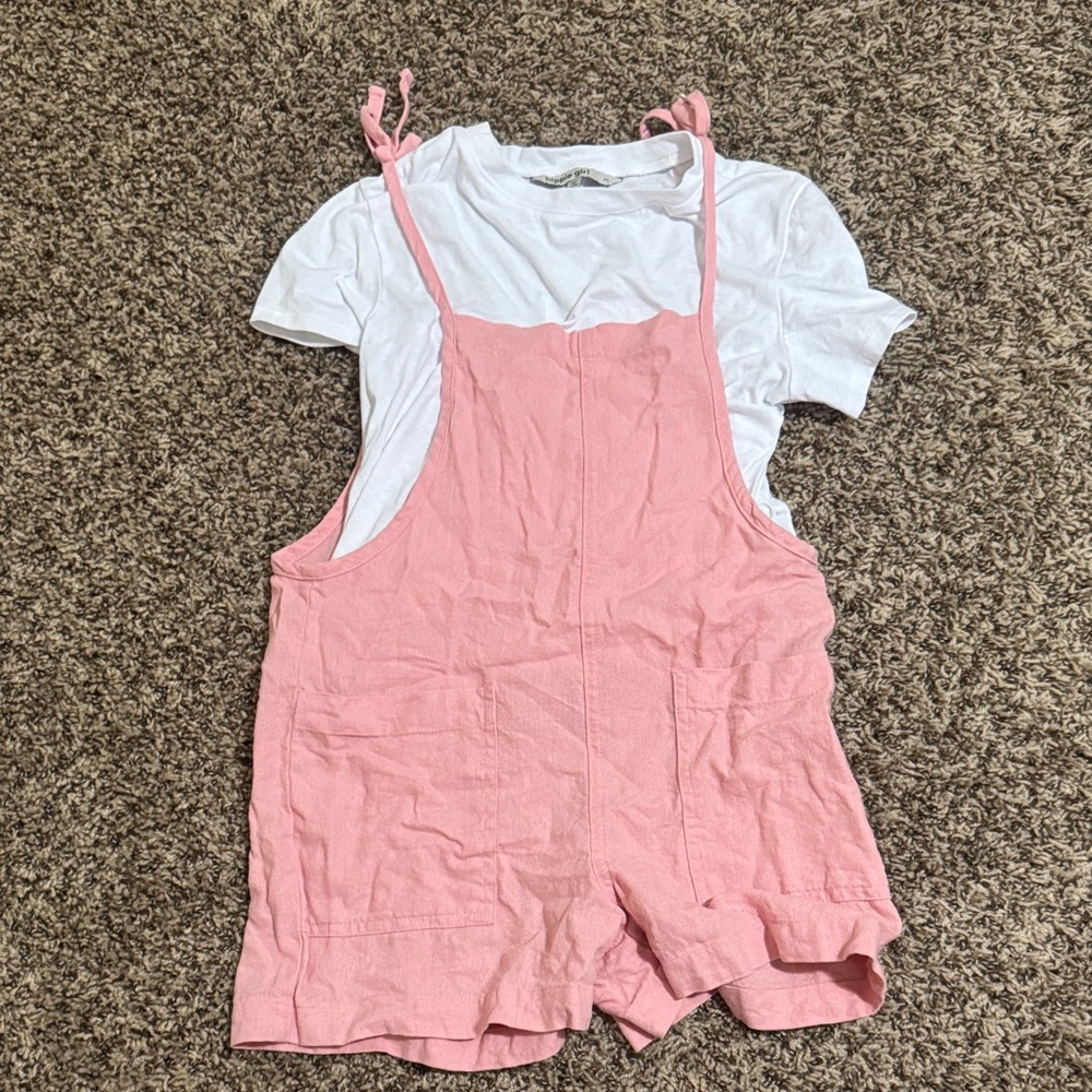 Girls' Pink  Short Romper